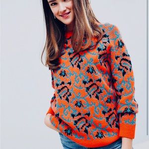 ASOS DESIGN Tapestry Design Sweater!🧡💙🖤